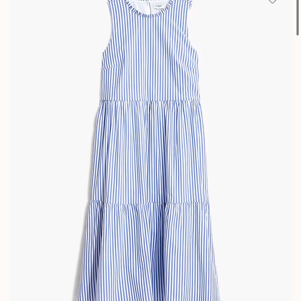 J. Crew Blue and White Striped Casual Dress